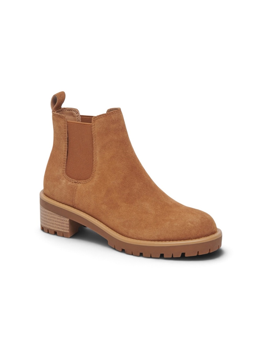 NEW Blondo Matilda Waterproof Chelsea Boot Suede Cognac Sz 7.5